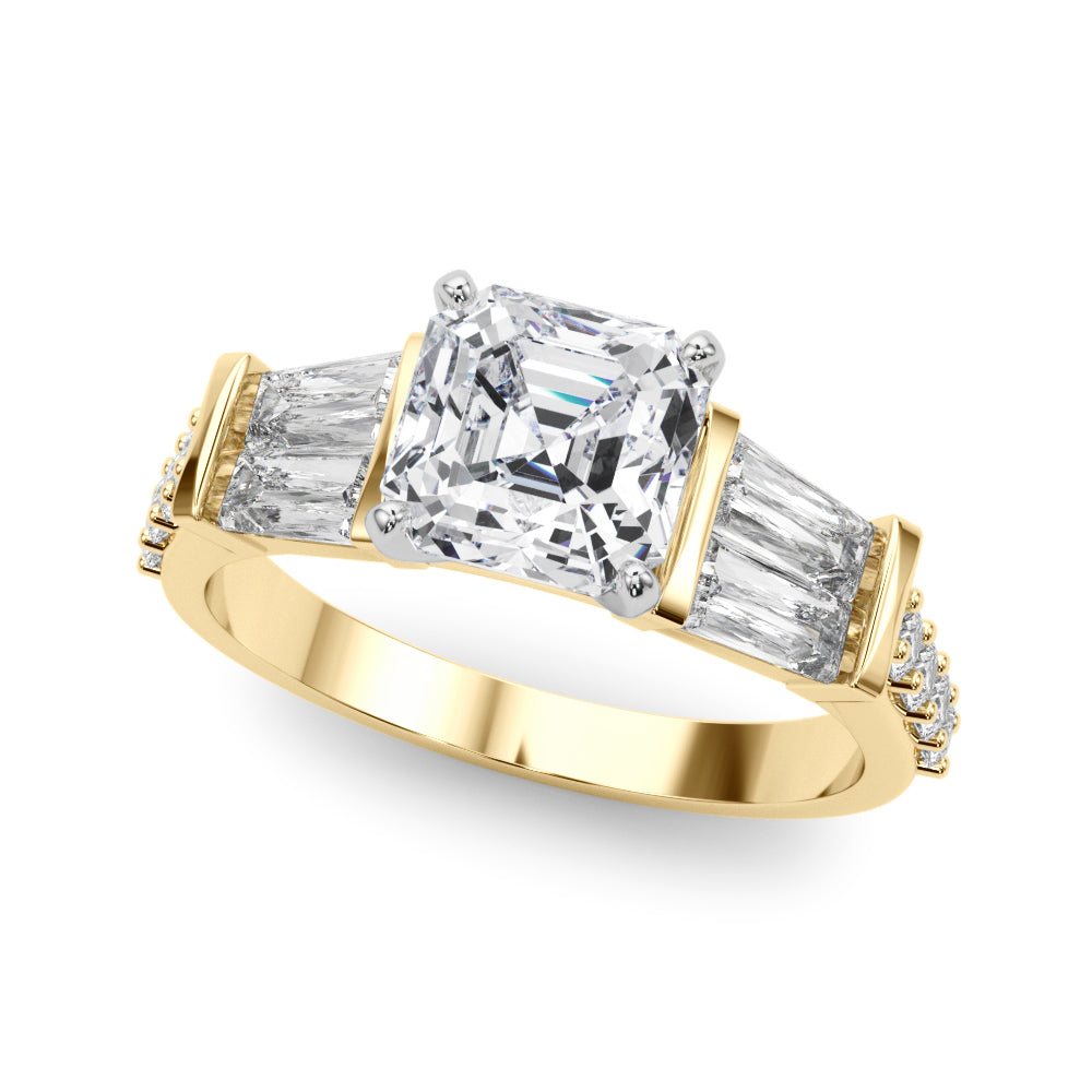 Iconic Sb & Rd Engagement Ring Round Diamond Engagement Ring — 9K/18K Gold & Platinum
