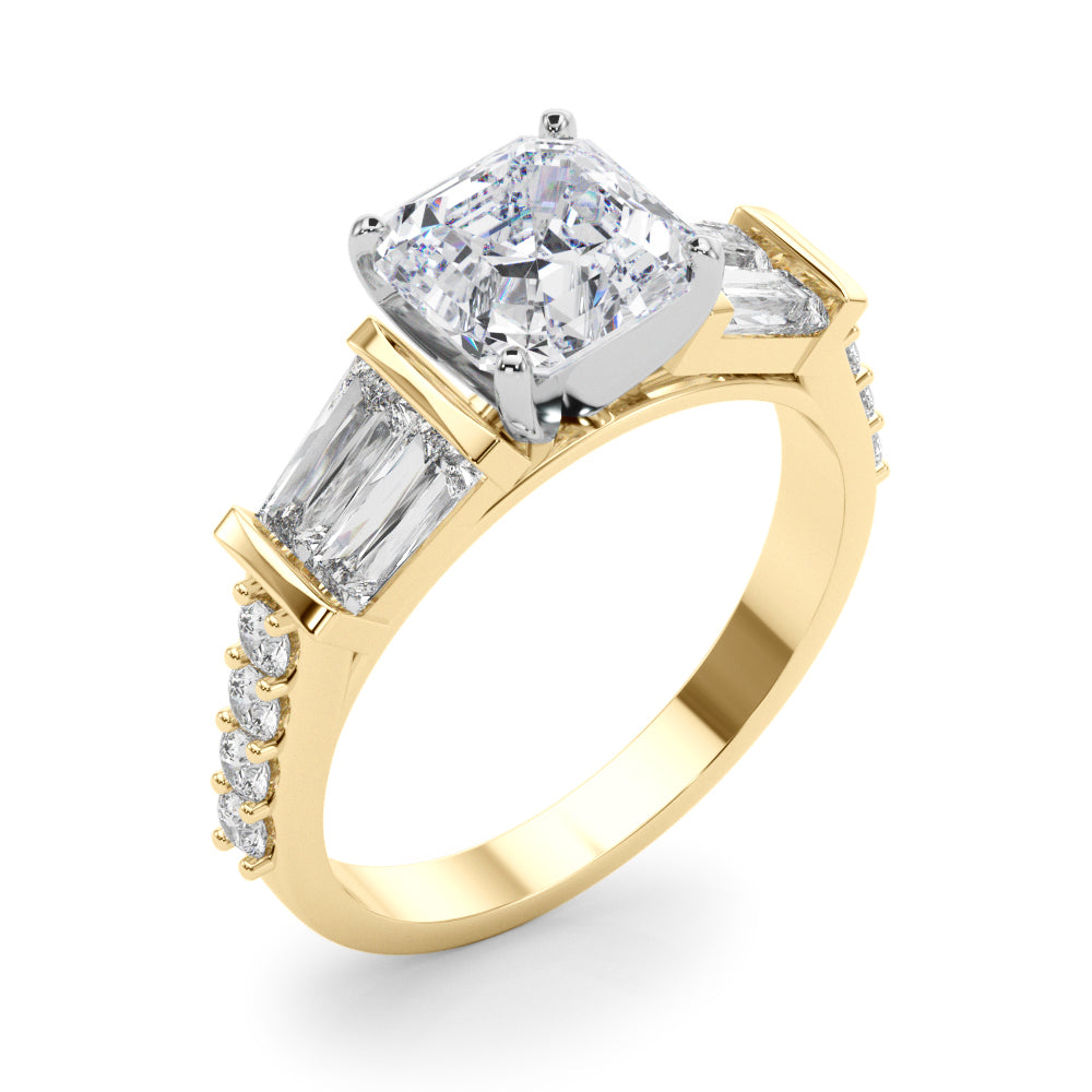 Iconic Sb & Rd Engagement Ring Round Diamond Engagement Ring — 9K/18K Gold & Platinum