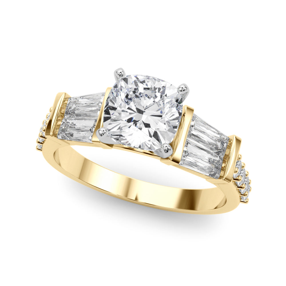 Iconic Sb & Rd Engagement Ring Round Diamond Engagement Ring — 9K/18K Gold & Platinum