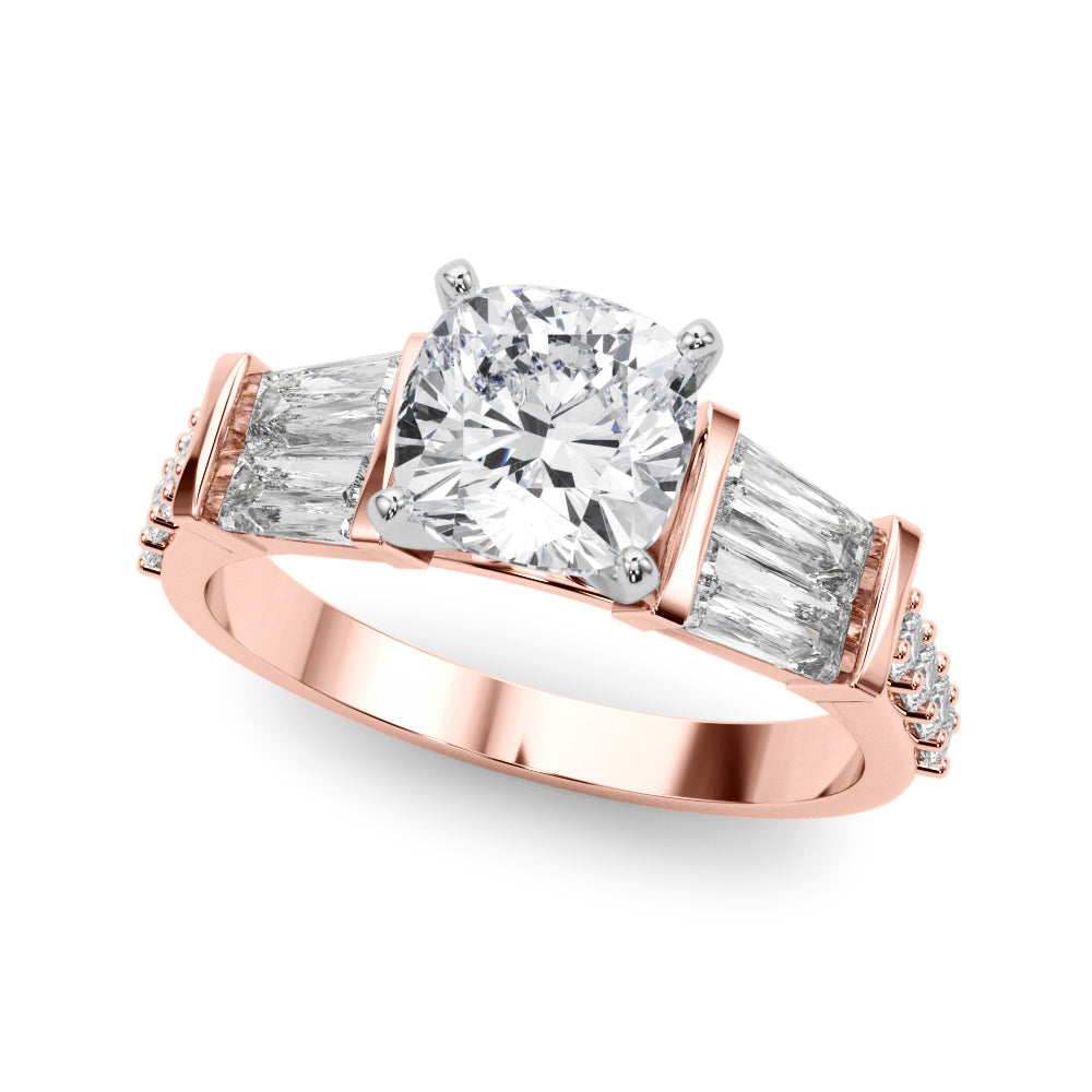Iconic Sb & Rd Engagement Ring Round Diamond Engagement Ring — 9K/18K Gold & Platinum