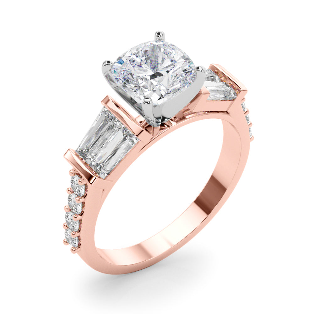 Iconic Sb & Rd Engagement Ring Round Diamond Engagement Ring — 9K/18K Gold & Platinum