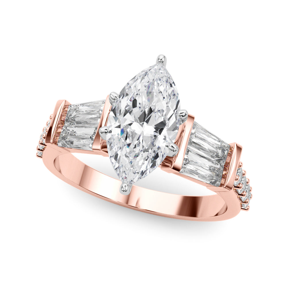 Iconic Sb & Rd Engagement Ring Round Diamond Engagement Ring — 9K/18K Gold & Platinum