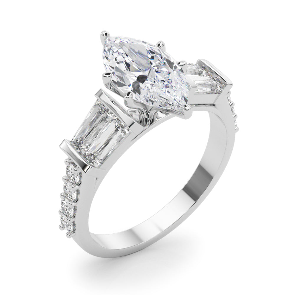 Iconic Sb & Rd Engagement Ring Round Diamond Engagement Ring — 9K/18K Gold & Platinum