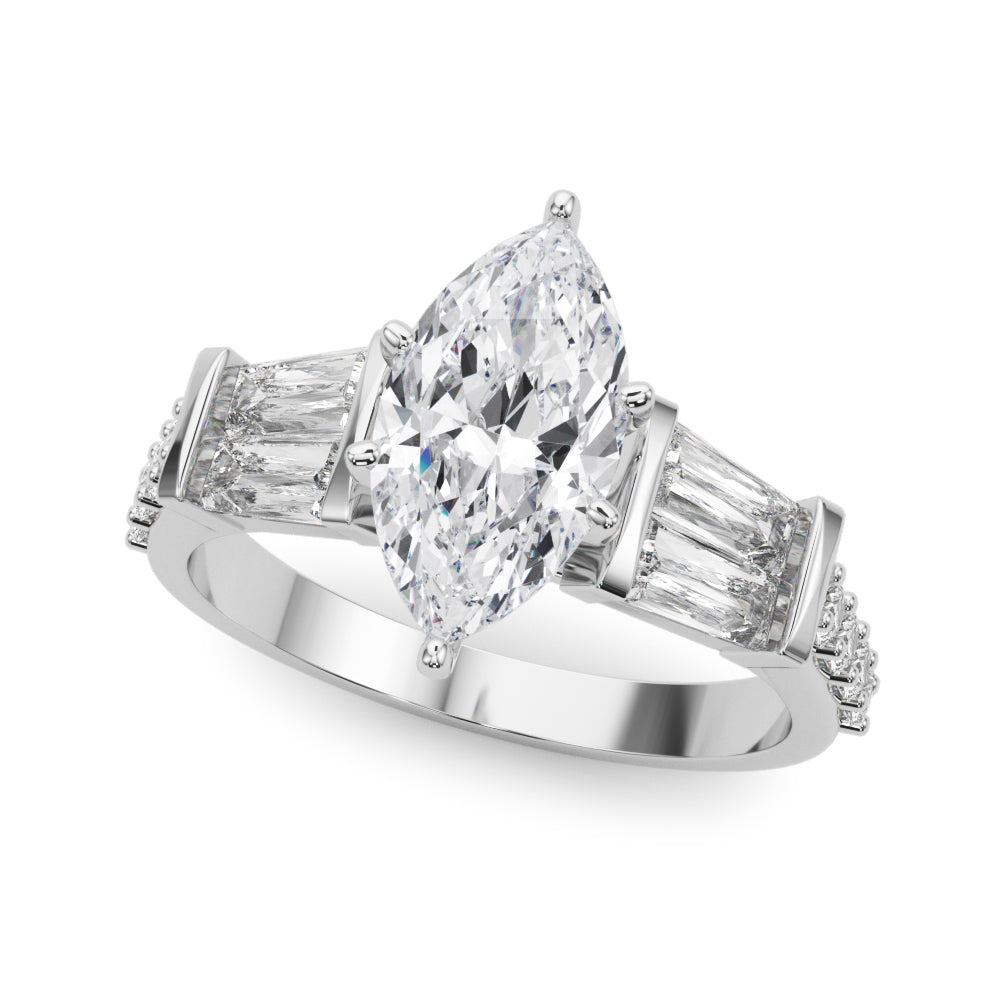 Iconic Sb & Rd Engagement Ring Round Diamond Engagement Ring — 9K/18K Gold & Platinum