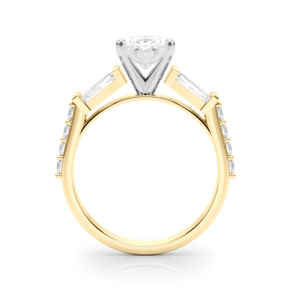 Iconic Sb & Rd Engagement Ring Round Diamond Engagement Ring — 9K/18K Gold & Platinum
