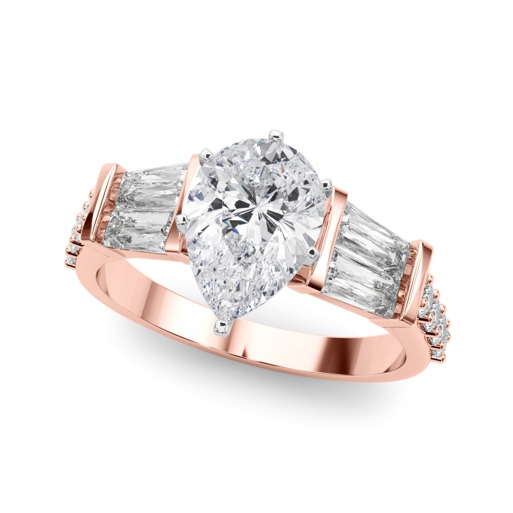 Iconic Sb & Rd Engagement Ring Round Diamond Engagement Ring — 9K/18K Gold & Platinum