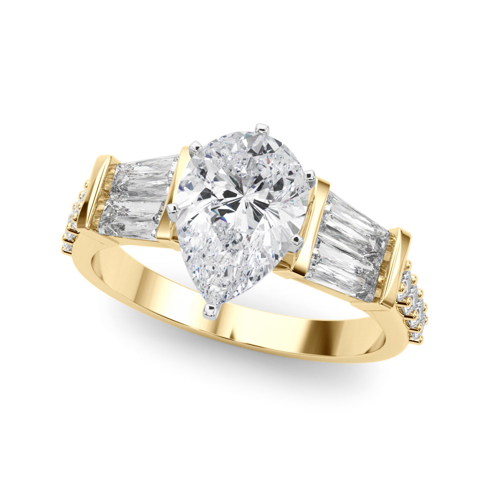 Iconic Sb & Rd Engagement Ring Round Diamond Engagement Ring — 9K/18K Gold & Platinum