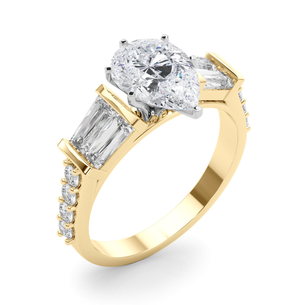 Iconic Sb & Rd Engagement Ring Round Diamond Engagement Ring — 9K/18K Gold & Platinum