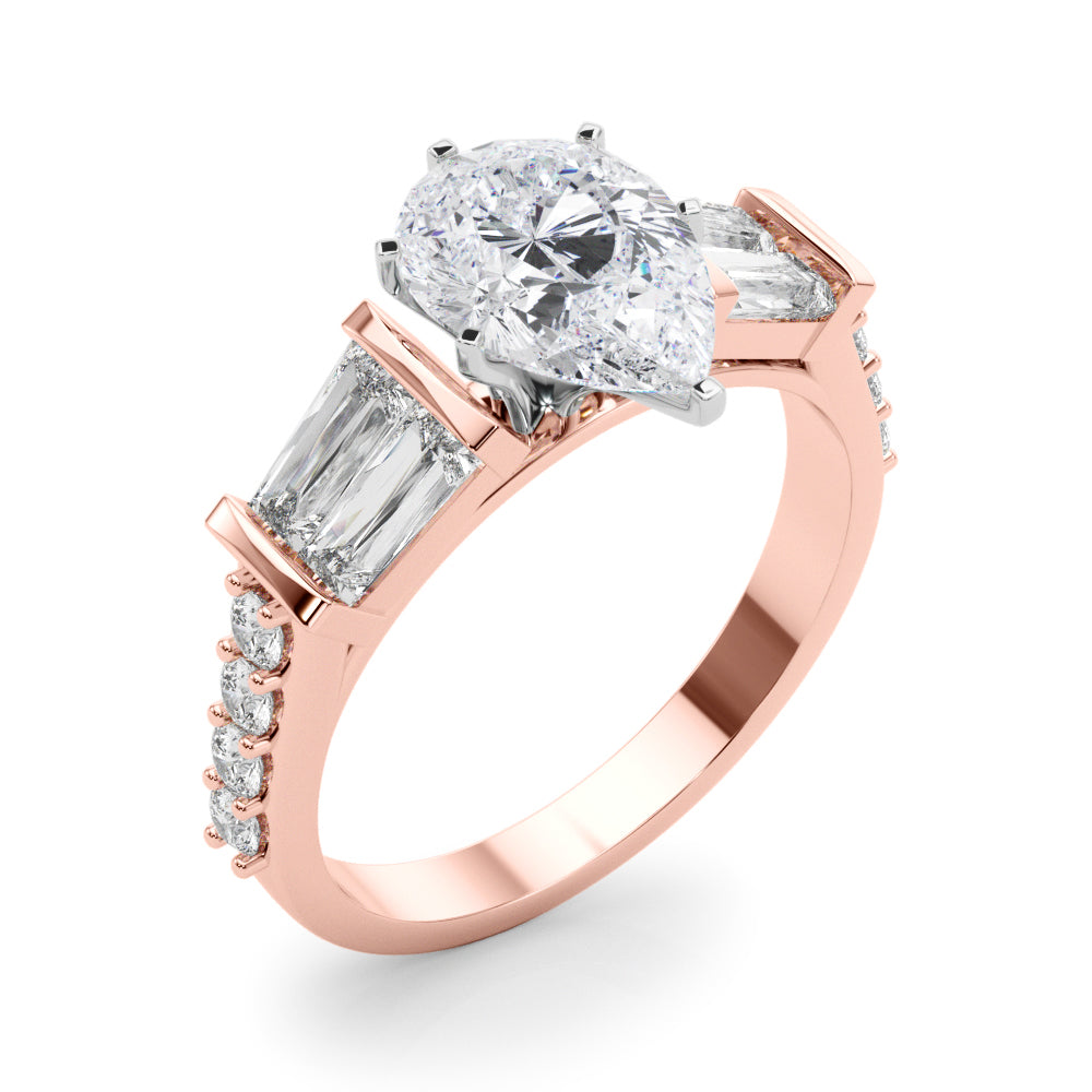 Iconic Sb & Rd Engagement Ring Round Diamond Engagement Ring — 9K/18K Gold & Platinum