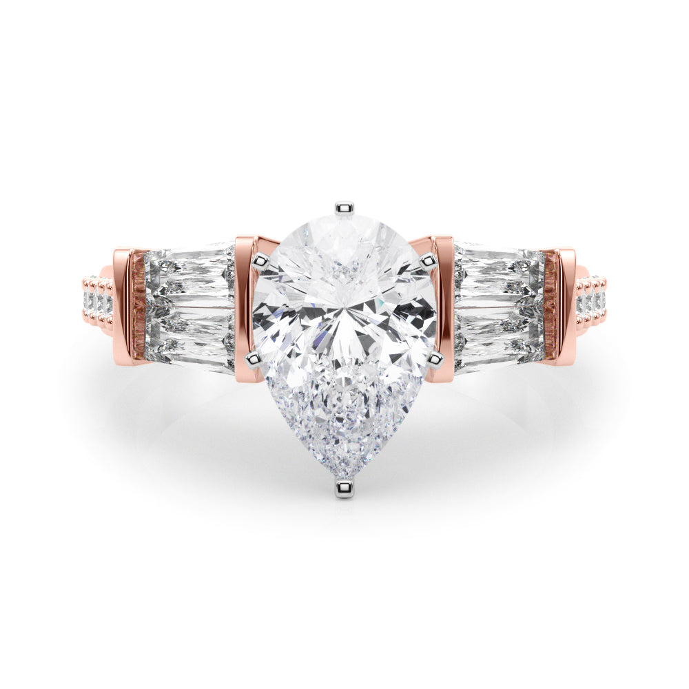 Iconic Sb & Rd Engagement Ring Round Diamond Engagement Ring — 9K/18K Gold & Platinum