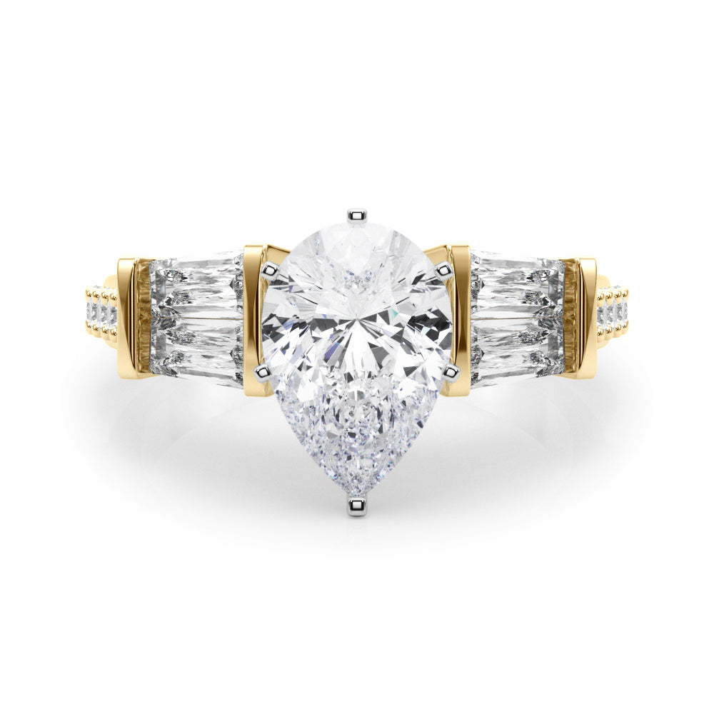 Iconic Sb & Rd Engagement Ring Round Diamond Engagement Ring — 9K/18K Gold & Platinum