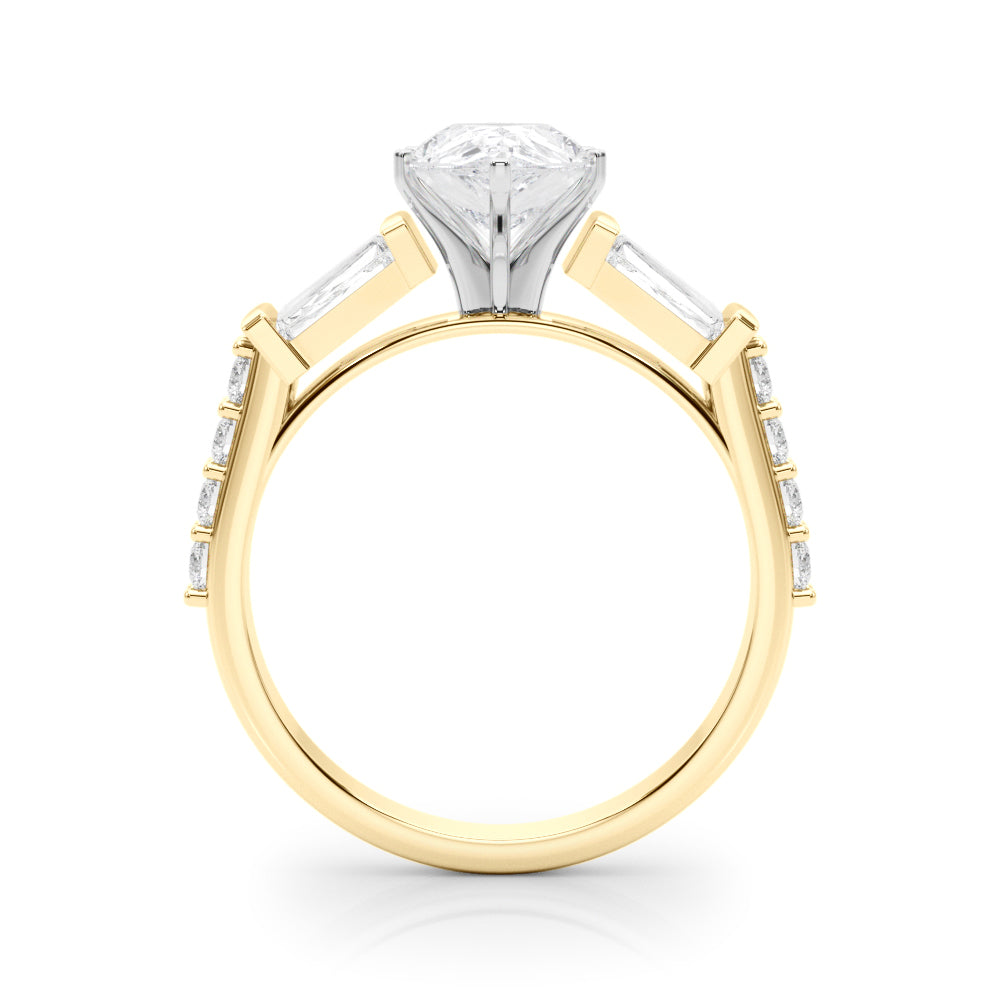 Iconic Sb & Rd Engagement Ring Round Diamond Engagement Ring — 9K/18K Gold & Platinum