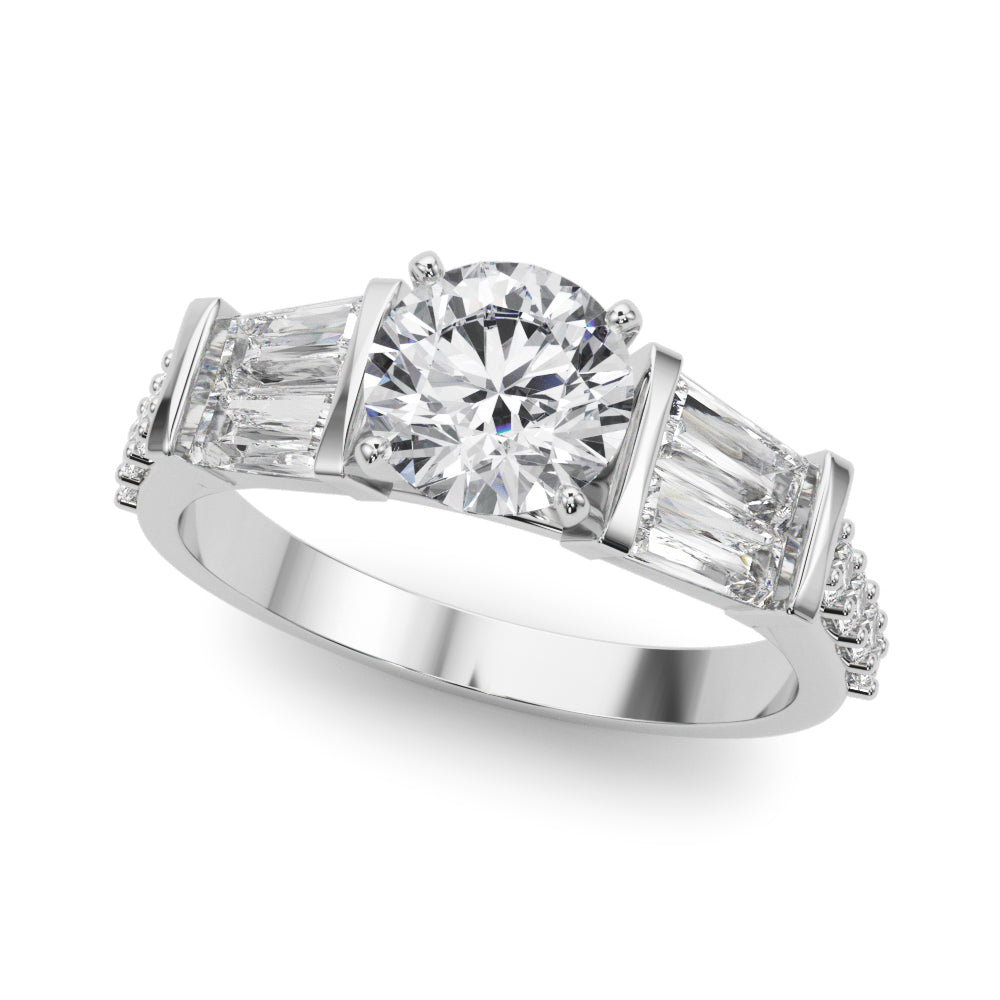 Iconic Sb & Rd Engagement Ring Round Diamond Engagement Ring — 9K/18K Gold & Platinum