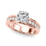 Dazzling Channel Set Engagement Ring Round Diamond Engagement Ring — 9K/18K Gold & Platinum