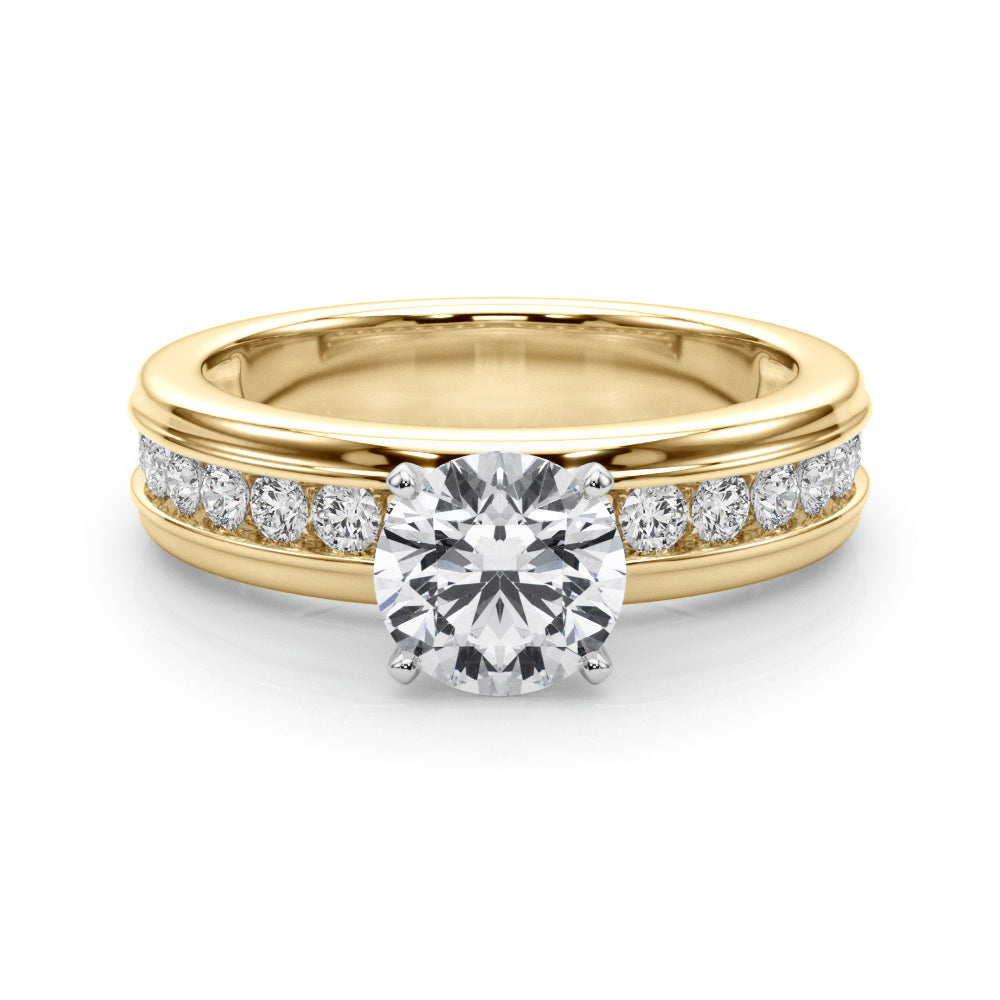 Dazzling Channel Set Engagement Ring Round Diamond Engagement Ring — 9K/18K Gold & Platinum