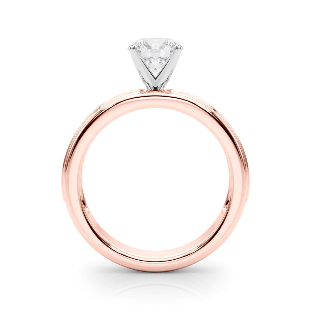 Dazzling Channel Set Engagement Ring Round Diamond Engagement Ring — 9K/18K Gold & Platinum