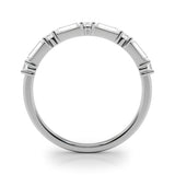 Alternating Round & Straight Baguette Half Eternity Ring in Gold & Platinum