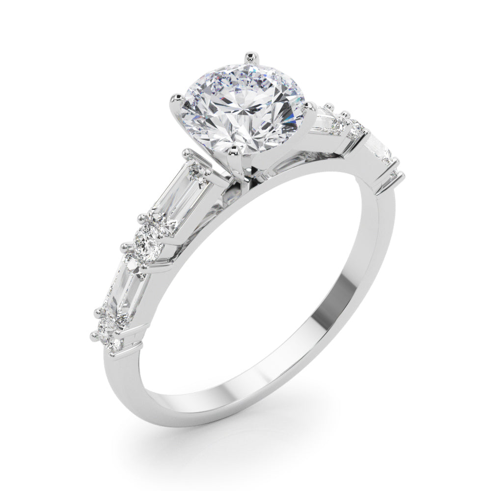 Splendid Rd & Sb Engagement Ring Round Diamond Engagement Ring — 9K/18K Gold & Platinum