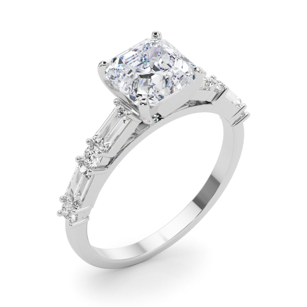 Splendid Rd & Sb Engagement Ring Round Diamond Engagement Ring — 9K/18K Gold & Platinum