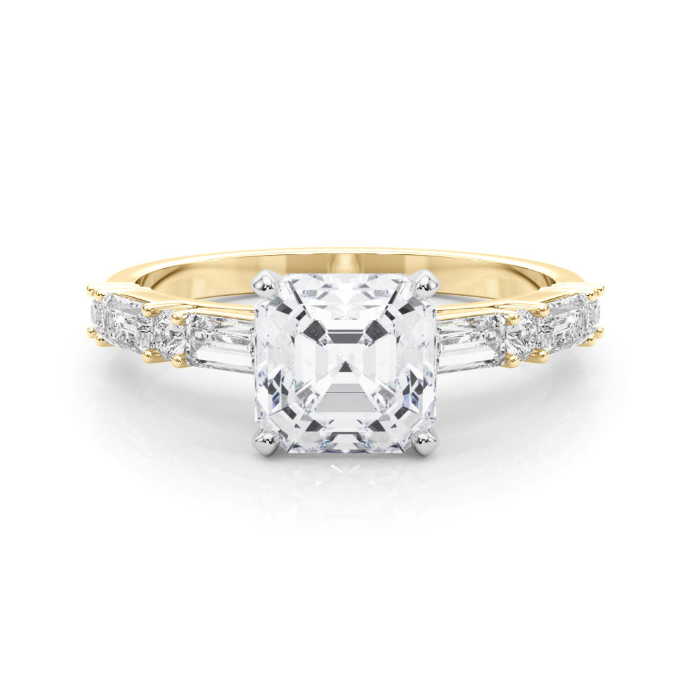 Splendid Rd & Sb Engagement Ring Round Diamond Engagement Ring — 9K/18K Gold & Platinum