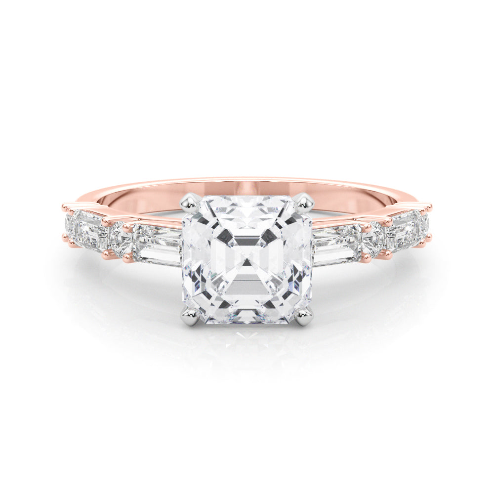 Splendid Rd & Sb Engagement Ring Round Diamond Engagement Ring — 9K/18K Gold & Platinum