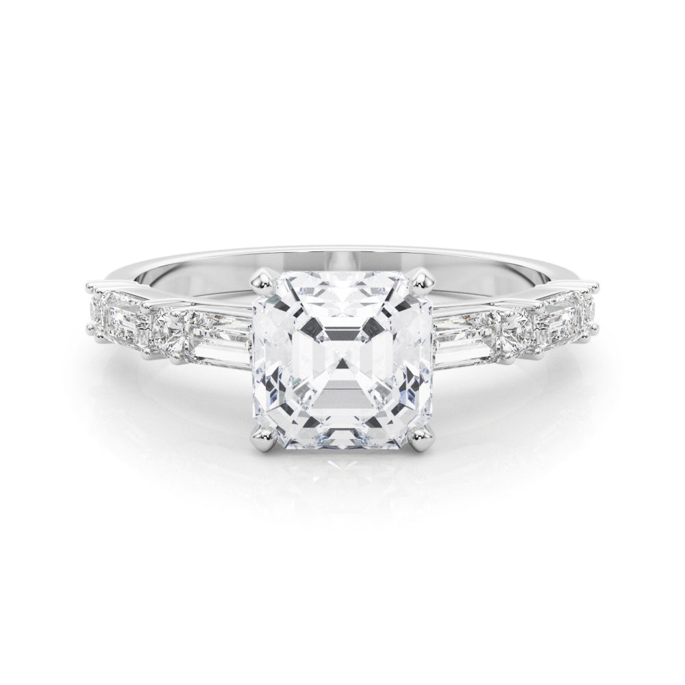 Splendid Rd & Sb Engagement Ring Round Diamond Engagement Ring — 9K/18K Gold & Platinum