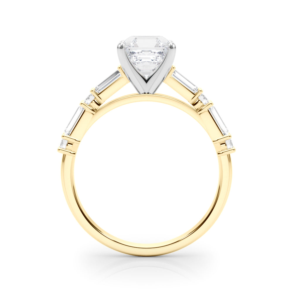 Splendid Rd & Sb Engagement Ring Round Diamond Engagement Ring — 9K/18K Gold & Platinum