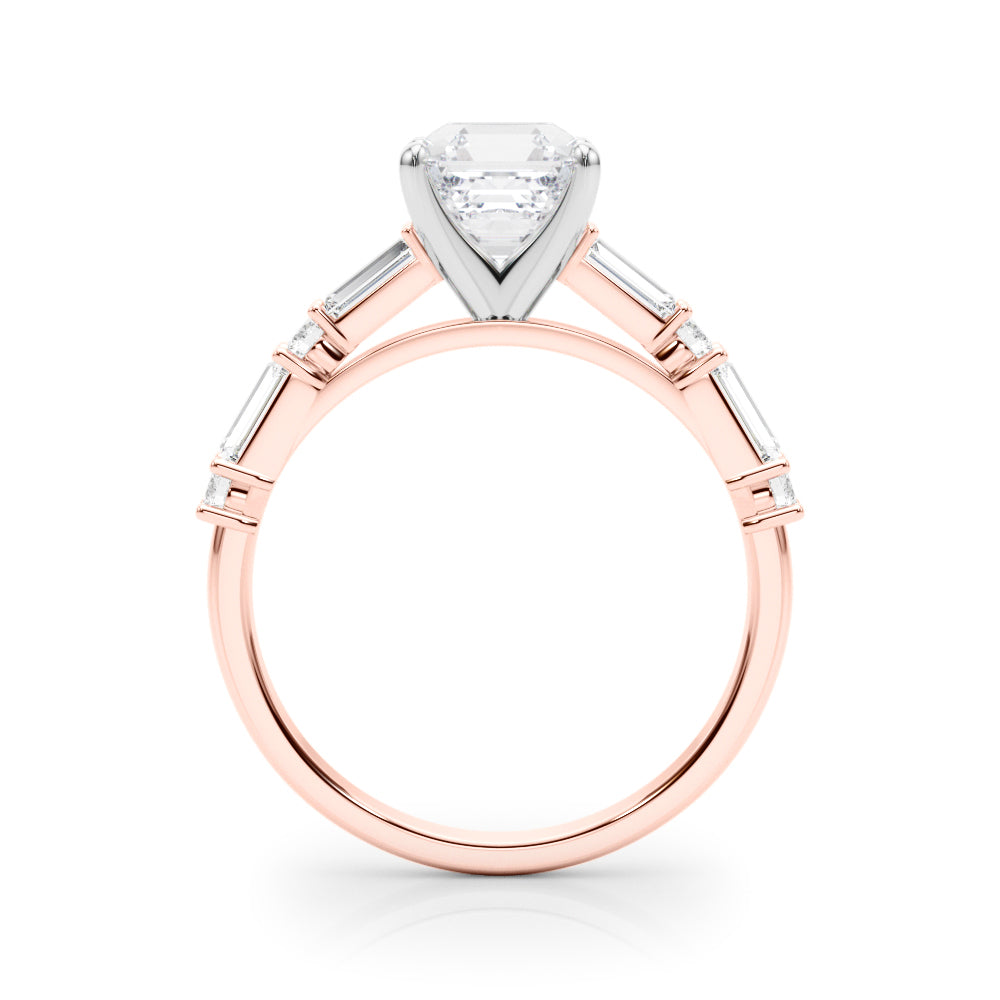 Splendid Rd & Sb Engagement Ring Round Diamond Engagement Ring — 9K/18K Gold & Platinum