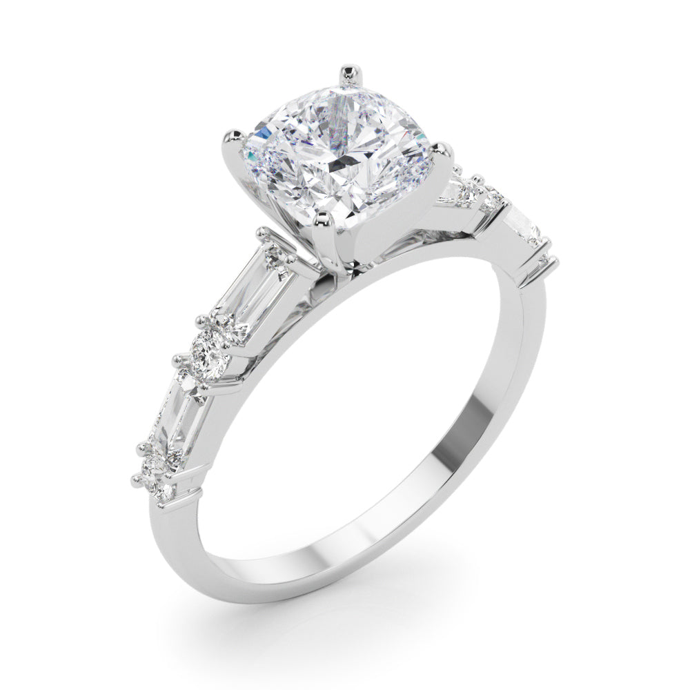Splendid Rd & Sb Engagement Ring Round Diamond Engagement Ring — 9K/18K Gold & Platinum