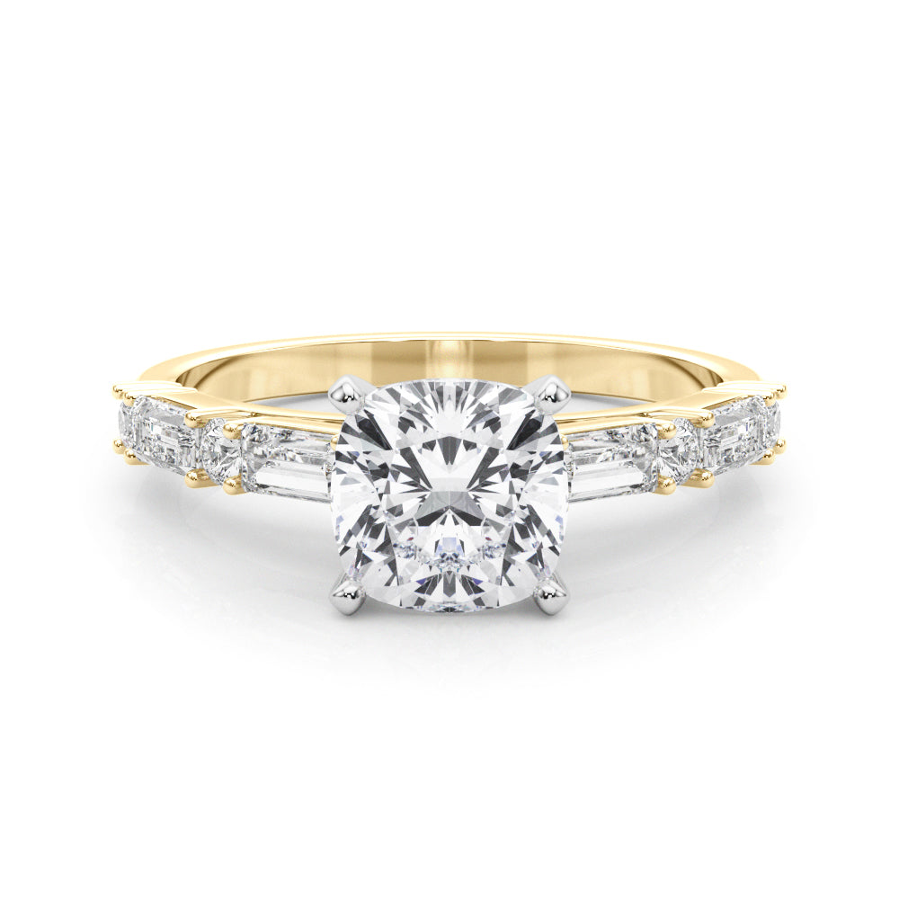 Splendid Rd & Sb Engagement Ring Round Diamond Engagement Ring — 9K/18K Gold & Platinum