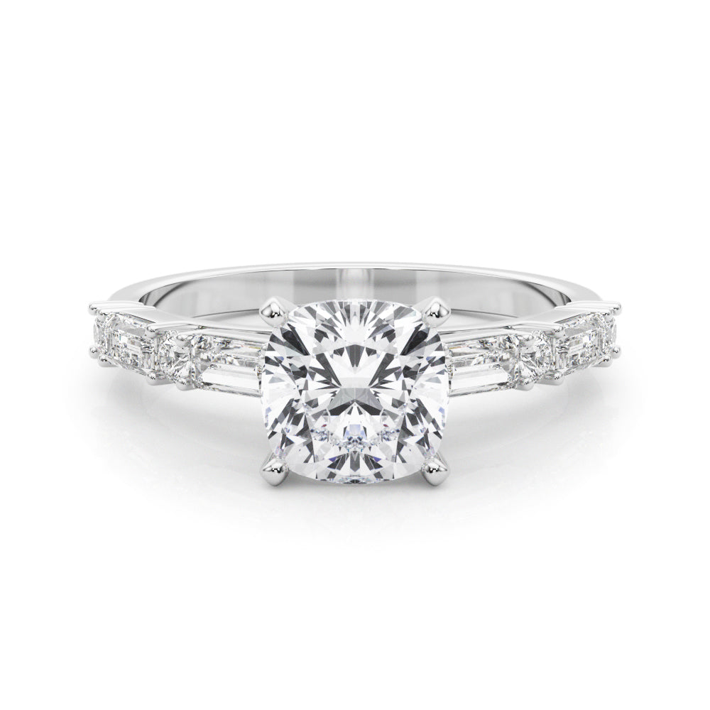 Splendid Rd & Sb Engagement Ring Round Diamond Engagement Ring — 9K/18K Gold & Platinum