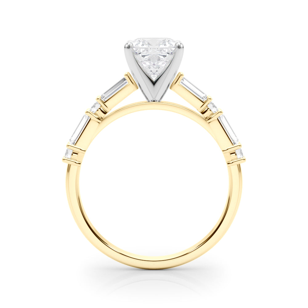 Splendid Rd & Sb Engagement Ring Round Diamond Engagement Ring — 9K/18K Gold & Platinum
