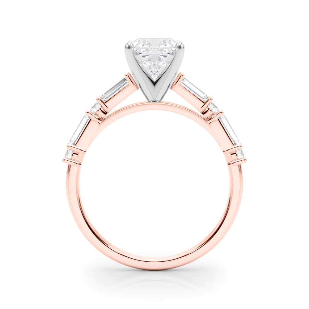 Splendid Rd & Sb Engagement Ring Round Diamond Engagement Ring — 9K/18K Gold & Platinum