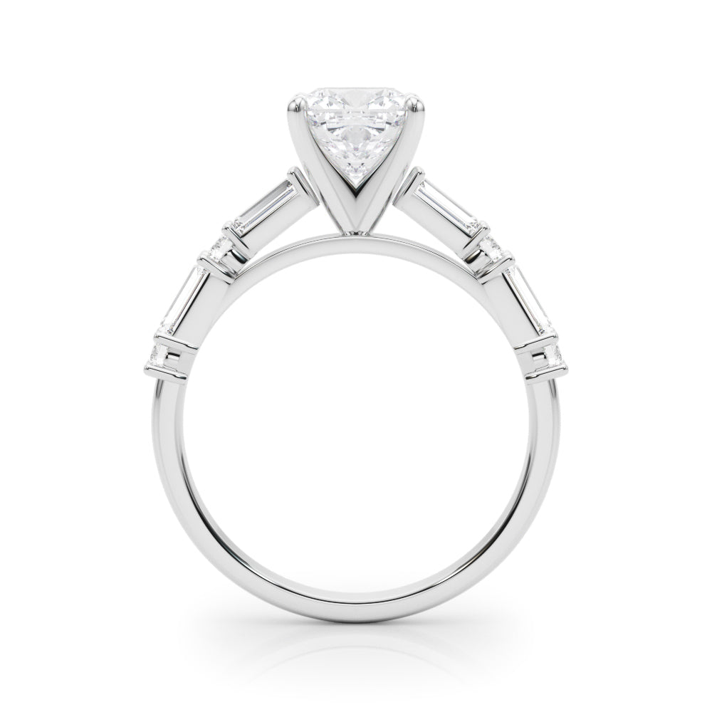 Splendid Rd & Sb Engagement Ring Round Diamond Engagement Ring — 9K/18K Gold & Platinum