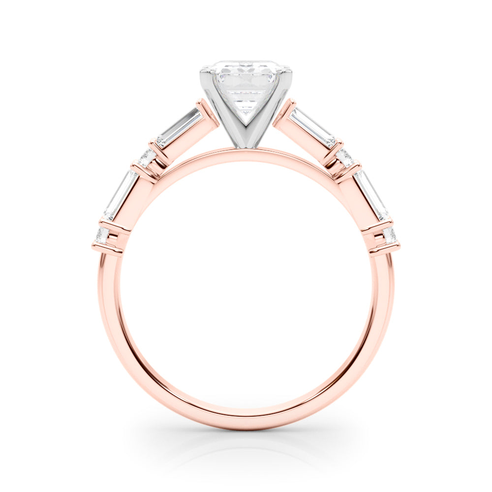 Splendid Rd & Sb Engagement Ring Round Diamond Engagement Ring — 9K/18K Gold & Platinum