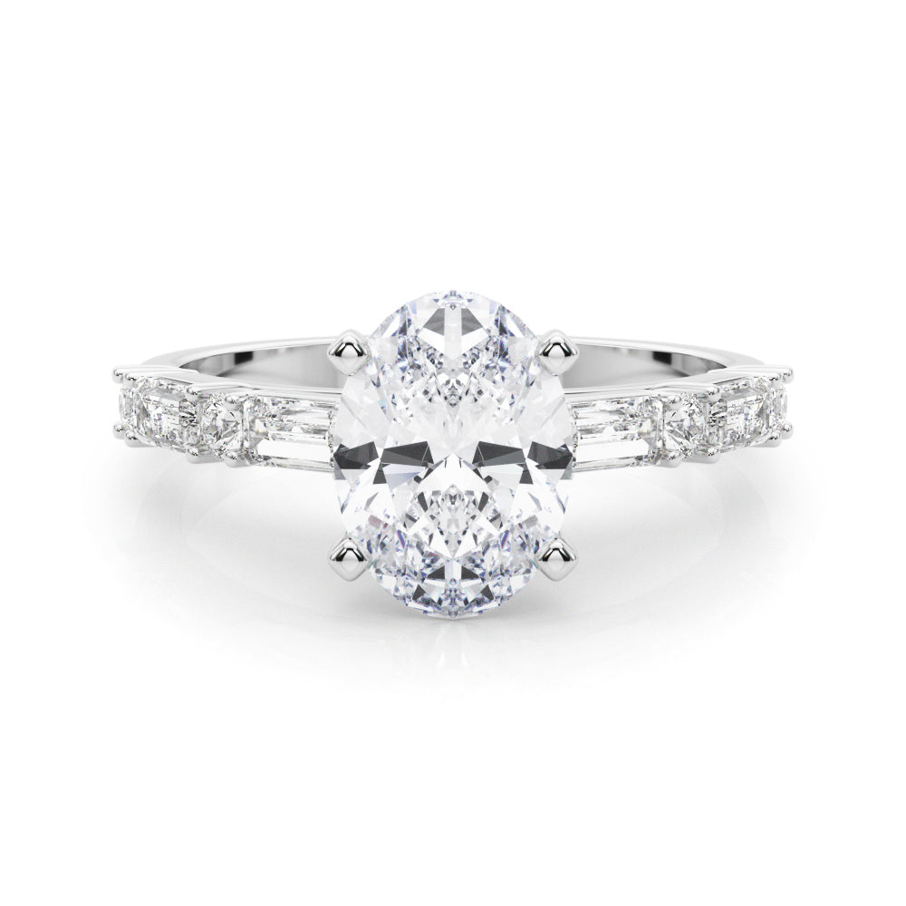 Splendid Rd & Sb Engagement Ring Round Diamond Engagement Ring — 9K/18K Gold & Platinum
