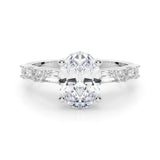 Splendid Rd & Sb Engagement Ring Round Diamond Engagement Ring — 9K/18K Gold & Platinum