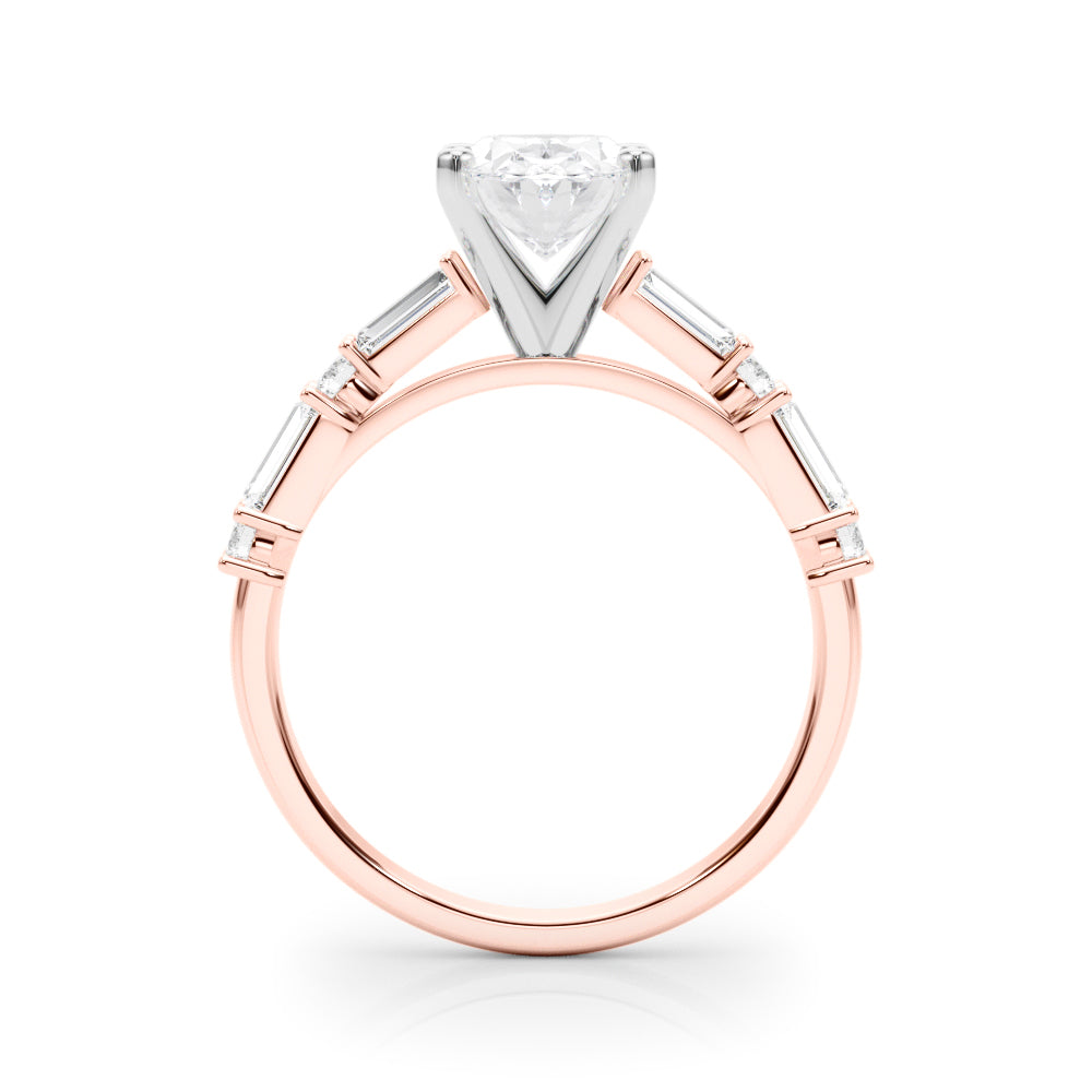 Splendid Rd & Sb Engagement Ring Round Diamond Engagement Ring — 9K/18K Gold & Platinum