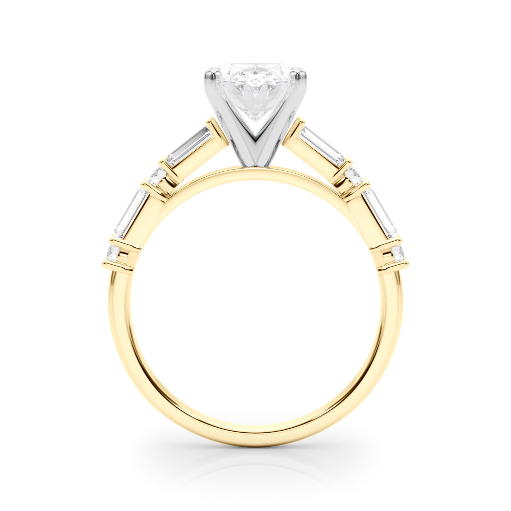 Splendid Rd & Sb Engagement Ring Round Diamond Engagement Ring — 9K/18K Gold & Platinum