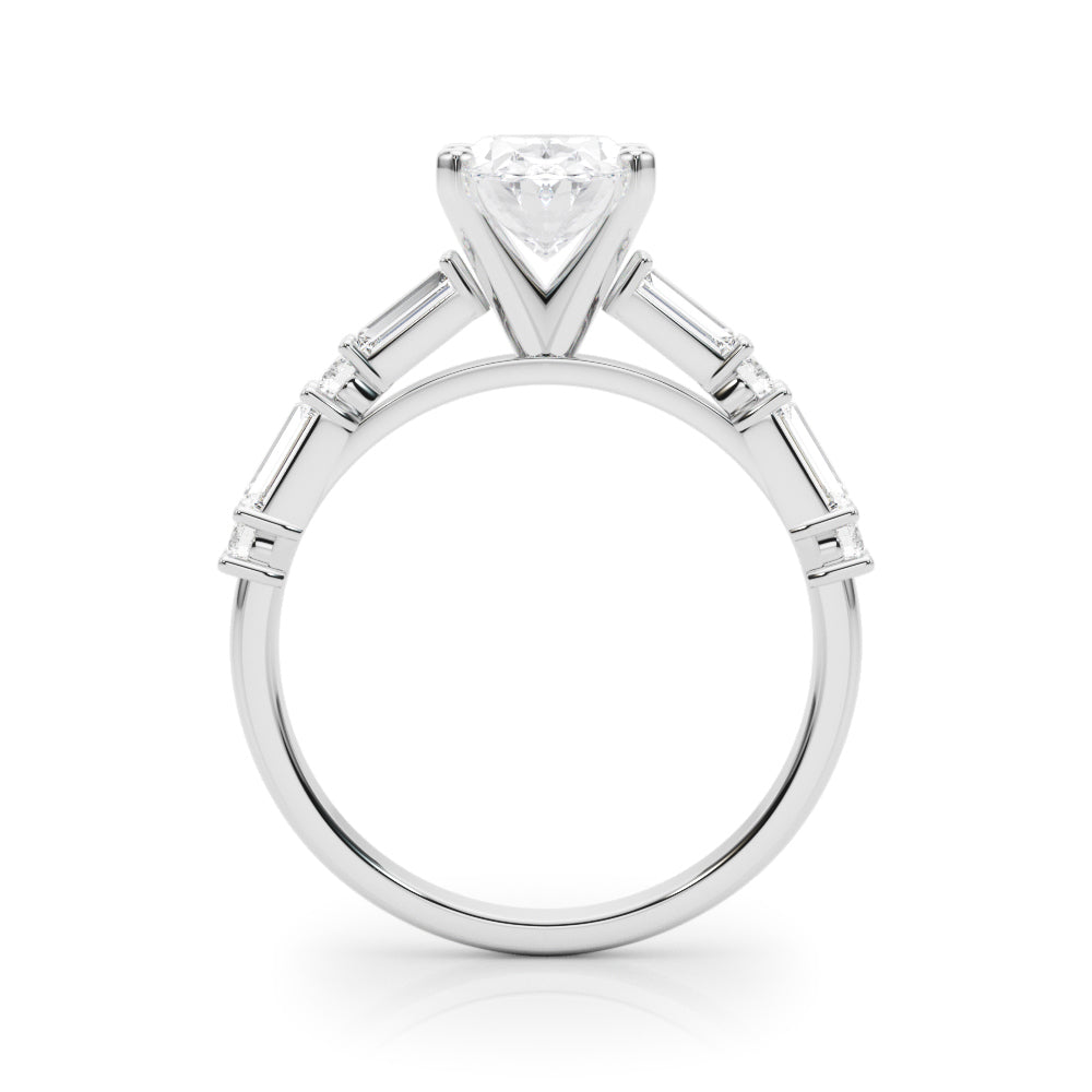 Splendid Rd & Sb Engagement Ring Round Diamond Engagement Ring — 9K/18K Gold & Platinum