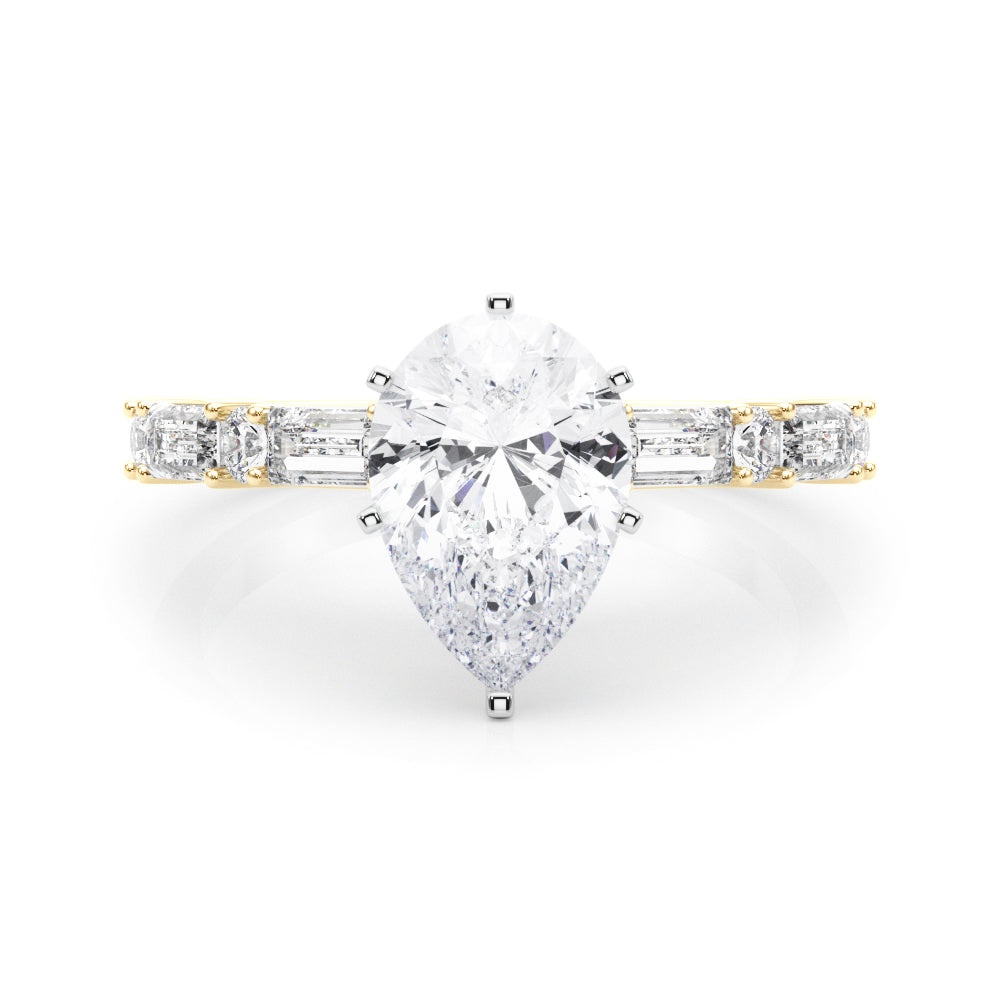 Splendid Rd & Sb Engagement Ring Round Diamond Engagement Ring — 9K/18K Gold & Platinum