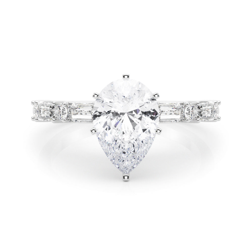 Splendid Rd & Sb Engagement Ring Round Diamond Engagement Ring — 9K/18K Gold & Platinum