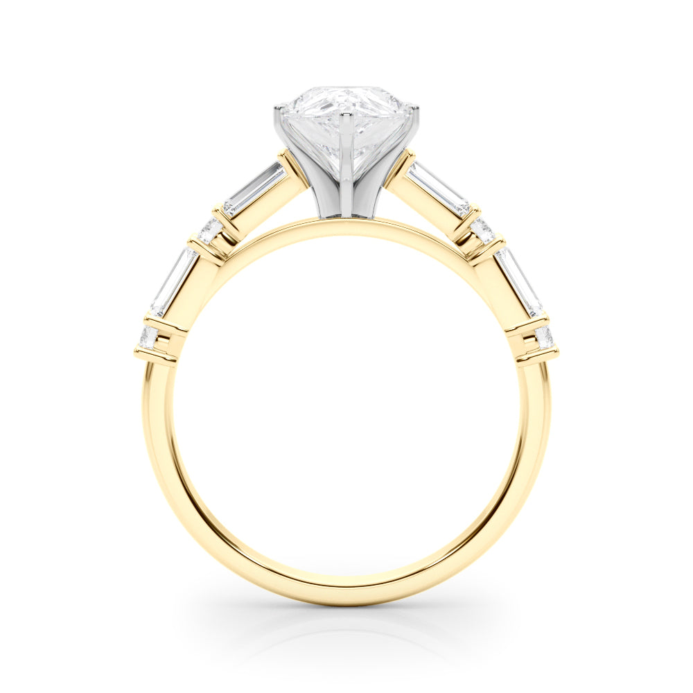 Splendid Rd & Sb Engagement Ring Round Diamond Engagement Ring — 9K/18K Gold & Platinum