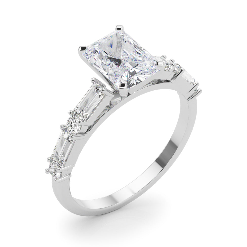 Splendid Rd & Sb Engagement Ring Round Diamond Engagement Ring — 9K/18K Gold & Platinum