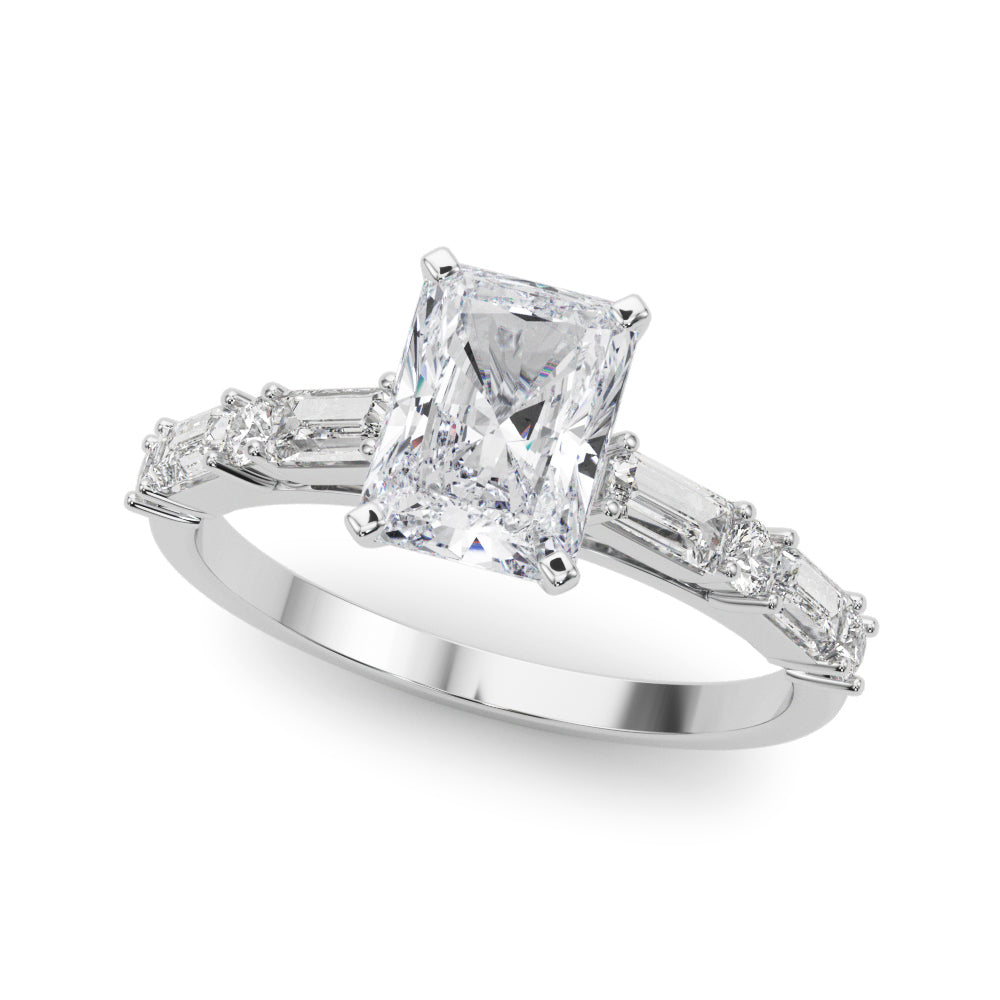 Splendid Rd & Sb Engagement Ring Round Diamond Engagement Ring — 9K/18K Gold & Platinum