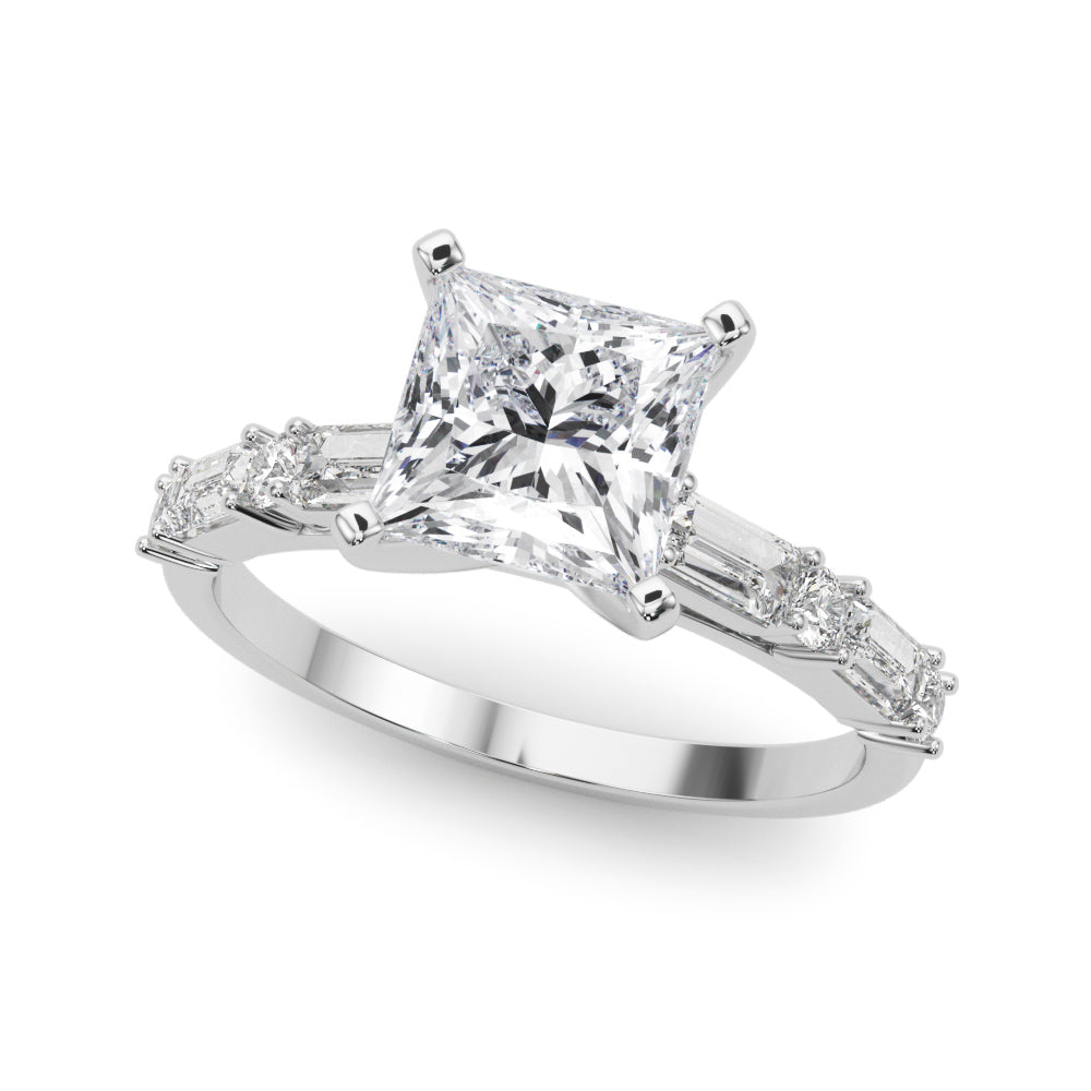 Splendid Rd & Sb Engagement Ring Round Diamond Engagement Ring — 9K/18K Gold & Platinum