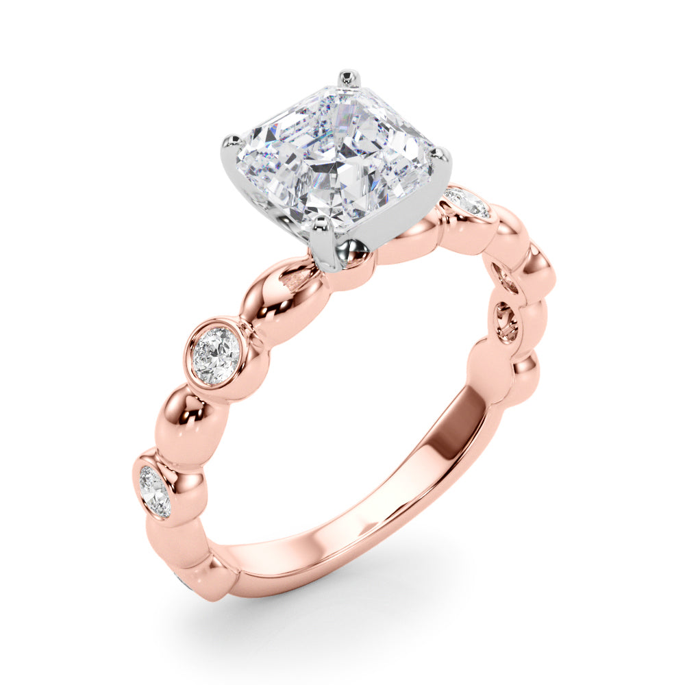 Enchanted Sidestone Round Diamond Engagement Ring — 9K/18K Gold & Platinum