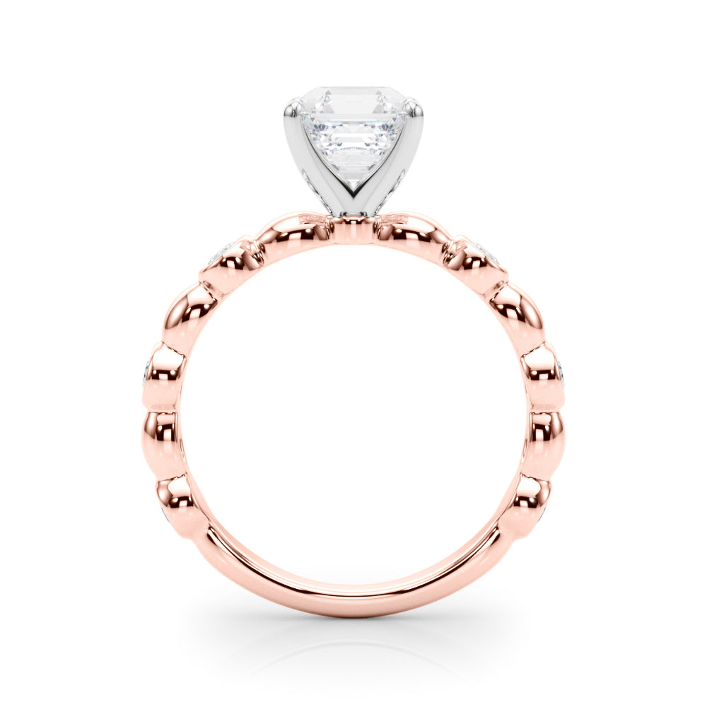 Enchanted Sidestone Round Diamond Engagement Ring — 9K/18K Gold & Platinum