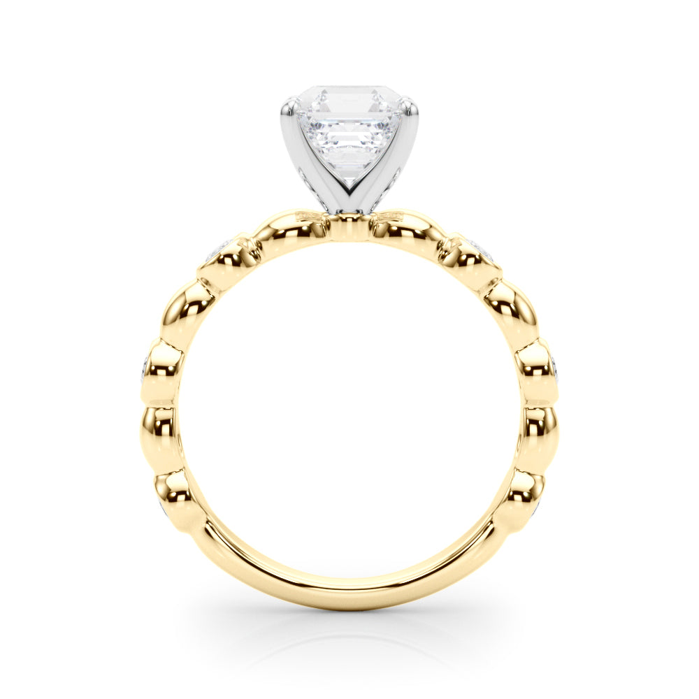 Enchanted Sidestone Round Diamond Engagement Ring — 9K/18K Gold & Platinum