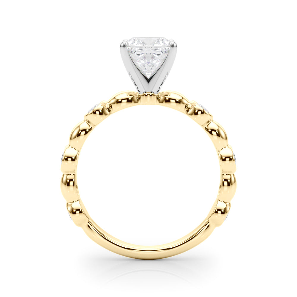 Enchanted Sidestone Round Diamond Engagement Ring — 9K/18K Gold & Platinum